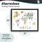 Stupell Industries Map Of World Pastel Animals Floating Frame, design by Carla Daly